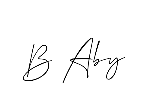 Create a beautiful signature design for name B Aby. With this signature (Allison_Script) fonts, you can make a handwritten signature for free. B Aby signature style 2 images and pictures png