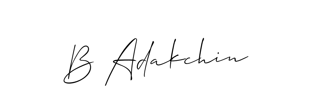 Design your own signature with our free online signature maker. With this signature software, you can create a handwritten (Allison_Script) signature for name B Adakchin. B Adakchin signature style 2 images and pictures png