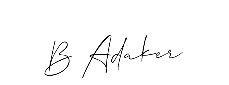 Make a beautiful signature design for name B Adaker. With this signature (Allison_Script) style, you can create a handwritten signature for free. B Adaker signature style 2 images and pictures png