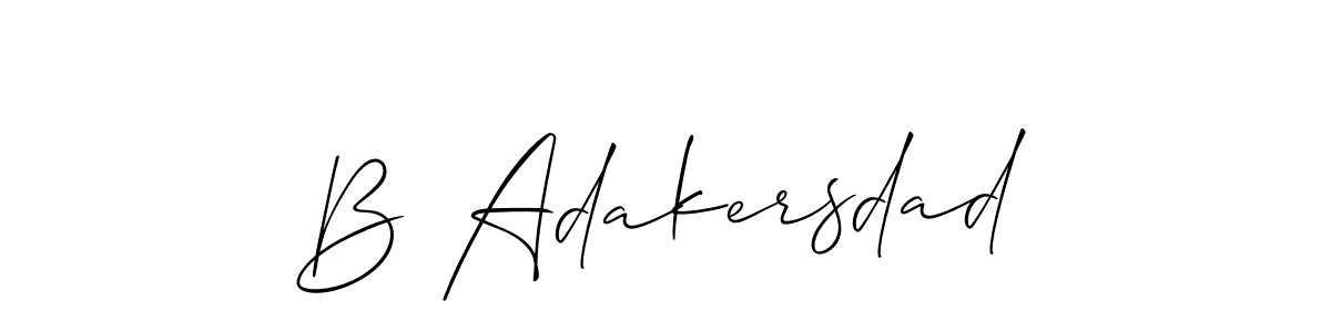 Design your own signature with our free online signature maker. With this signature software, you can create a handwritten (Allison_Script) signature for name B Adakersdad. B Adakersdad signature style 2 images and pictures png