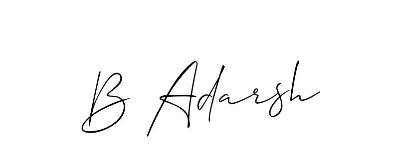 How to make B Adarsh name signature. Use Allison_Script style for creating short signs online. This is the latest handwritten sign. B Adarsh signature style 2 images and pictures png