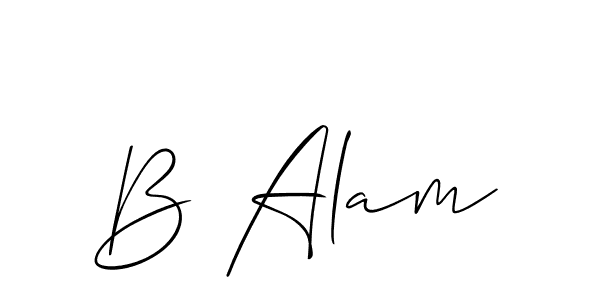 Make a beautiful signature design for name B Alam. With this signature (Allison_Script) style, you can create a handwritten signature for free. B Alam signature style 2 images and pictures png