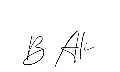 Design your own signature with our free online signature maker. With this signature software, you can create a handwritten (Allison_Script) signature for name B Ali. B Ali signature style 2 images and pictures png
