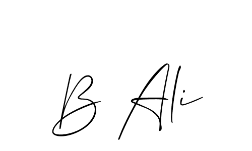 Design your own signature with our free online signature maker. With this signature software, you can create a handwritten (Allison_Script) signature for name B Ali. B Ali signature style 2 images and pictures png