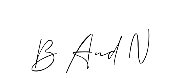 Also we have B And N name is the best signature style. Create professional handwritten signature collection using Allison_Script autograph style. B And N signature style 2 images and pictures png