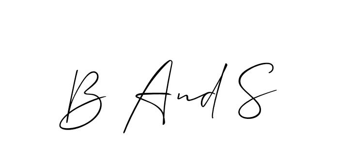 Design your own signature with our free online signature maker. With this signature software, you can create a handwritten (Allison_Script) signature for name B And S. B And S signature style 2 images and pictures png