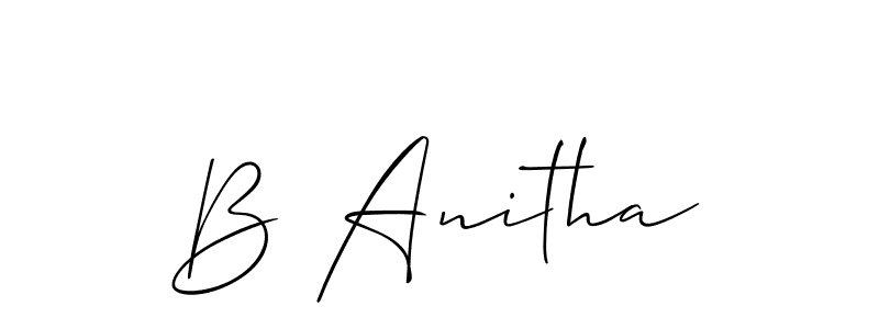 How to make B Anitha signature? Allison_Script is a professional autograph style. Create handwritten signature for B Anitha name. B Anitha signature style 2 images and pictures png