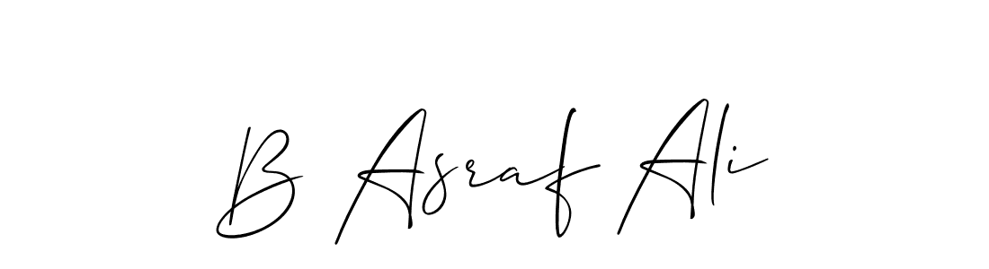 if you are searching for the best signature style for your name B Asraf Ali. so please give up your signature search. here we have designed multiple signature styles  using Allison_Script. B Asraf Ali signature style 2 images and pictures png