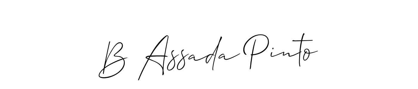 if you are searching for the best signature style for your name B Assada Pinto. so please give up your signature search. here we have designed multiple signature styles  using Allison_Script. B Assada Pinto signature style 2 images and pictures png