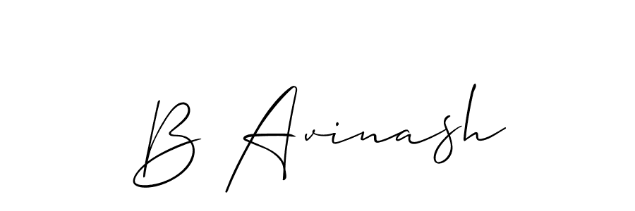 How to make B Avinash name signature. Use Allison_Script style for creating short signs online. This is the latest handwritten sign. B Avinash signature style 2 images and pictures png