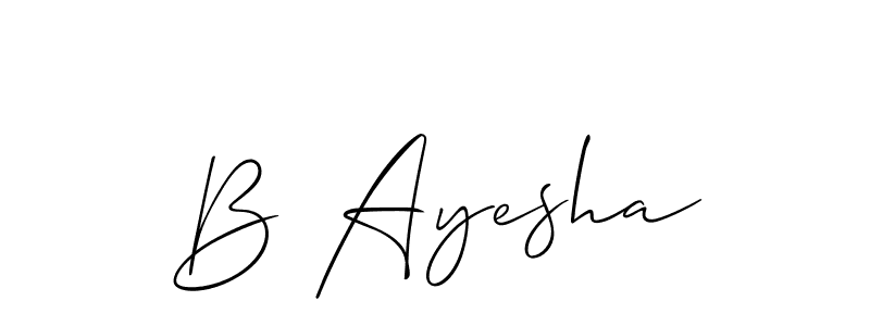 Once you've used our free online signature maker to create your best signature Allison_Script style, it's time to enjoy all of the benefits that B Ayesha name signing documents. B Ayesha signature style 2 images and pictures png