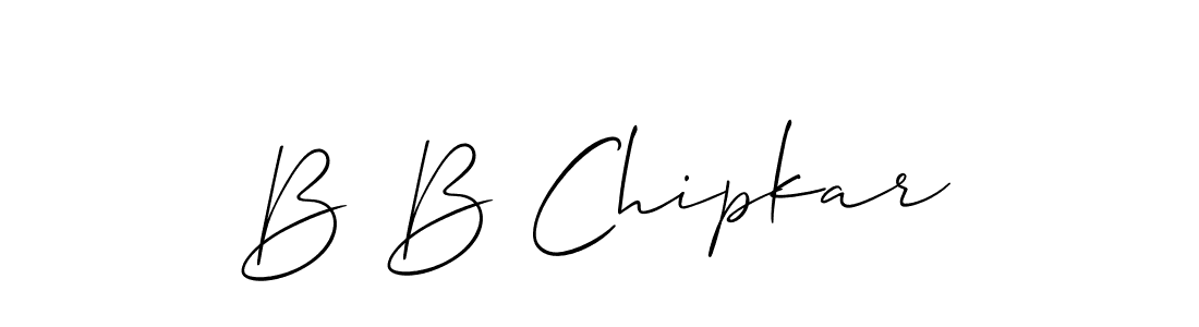 The best way (Allison_Script) to make a short signature is to pick only two or three words in your name. The name B B Chipkar include a total of six letters. For converting this name. B B Chipkar signature style 2 images and pictures png