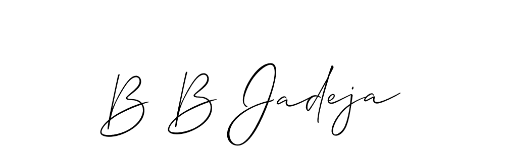 Also You can easily find your signature by using the search form. We will create B B Jadeja name handwritten signature images for you free of cost using Allison_Script sign style. B B Jadeja signature style 2 images and pictures png
