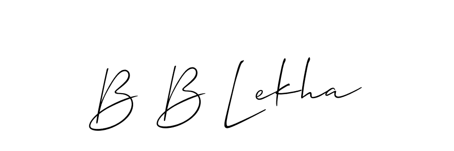 Make a short B B Lekha signature style. Manage your documents anywhere anytime using Allison_Script. Create and add eSignatures, submit forms, share and send files easily. B B Lekha signature style 2 images and pictures png