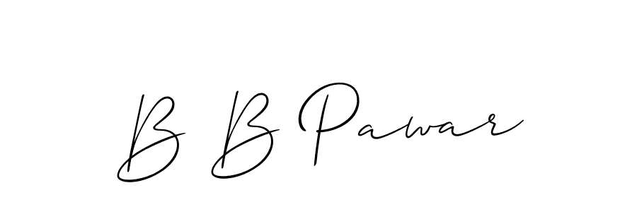 How to make B B Pawar name signature. Use Allison_Script style for creating short signs online. This is the latest handwritten sign. B B Pawar signature style 2 images and pictures png