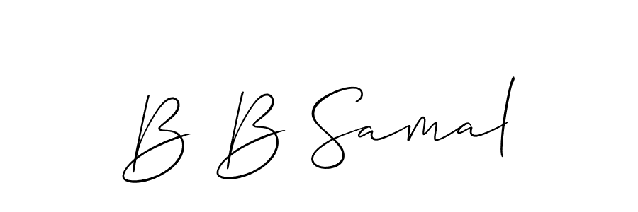 Also You can easily find your signature by using the search form. We will create B B Samal name handwritten signature images for you free of cost using Allison_Script sign style. B B Samal signature style 2 images and pictures png