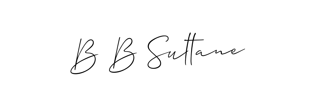 How to make B B Sultane name signature. Use Allison_Script style for creating short signs online. This is the latest handwritten sign. B B Sultane signature style 2 images and pictures png