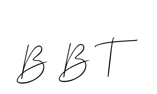 The best way (Allison_Script) to make a short signature is to pick only two or three words in your name. The name B B T include a total of six letters. For converting this name. B B T signature style 2 images and pictures png