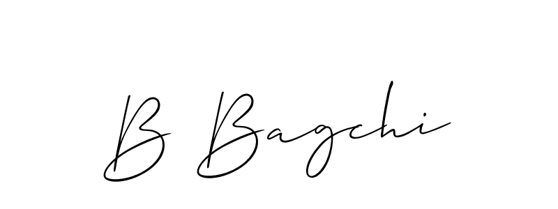 Use a signature maker to create a handwritten signature online. With this signature software, you can design (Allison_Script) your own signature for name B Bagchi. B Bagchi signature style 2 images and pictures png