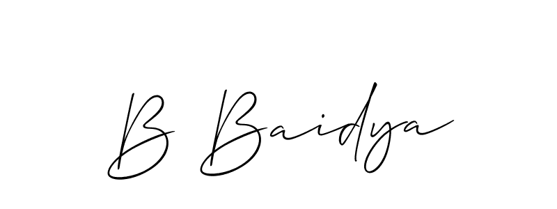 How to Draw B Baidya signature style? Allison_Script is a latest design signature styles for name B Baidya. B Baidya signature style 2 images and pictures png