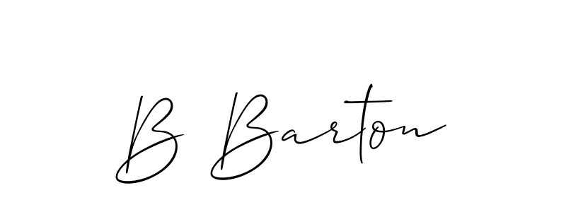Design your own signature with our free online signature maker. With this signature software, you can create a handwritten (Allison_Script) signature for name B Barton. B Barton signature style 2 images and pictures png