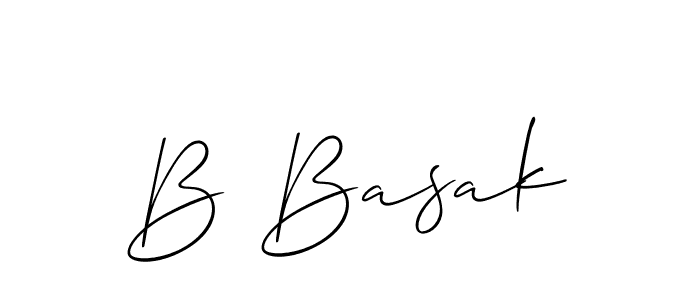 The best way (Allison_Script) to make a short signature is to pick only two or three words in your name. The name B Basak include a total of six letters. For converting this name. B Basak signature style 2 images and pictures png