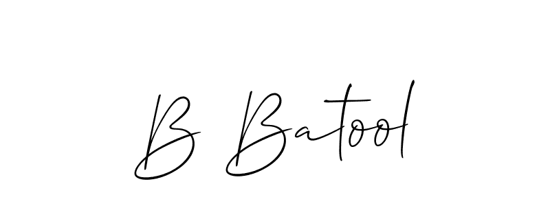 Also You can easily find your signature by using the search form. We will create B Batool name handwritten signature images for you free of cost using Allison_Script sign style. B Batool signature style 2 images and pictures png