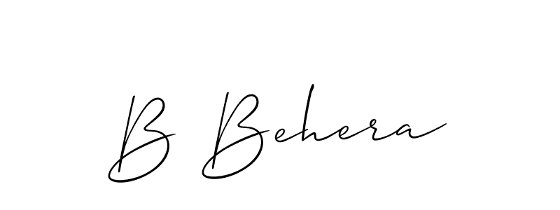 Also we have B Behera name is the best signature style. Create professional handwritten signature collection using Allison_Script autograph style. B Behera signature style 2 images and pictures png