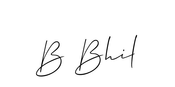 Allison_Script is a professional signature style that is perfect for those who want to add a touch of class to their signature. It is also a great choice for those who want to make their signature more unique. Get B Bhil name to fancy signature for free. B Bhil signature style 2 images and pictures png