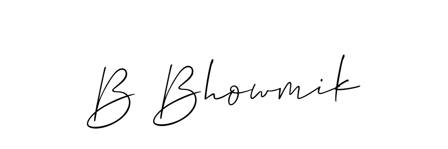 How to make B Bhowmik name signature. Use Allison_Script style for creating short signs online. This is the latest handwritten sign. B Bhowmik signature style 2 images and pictures png