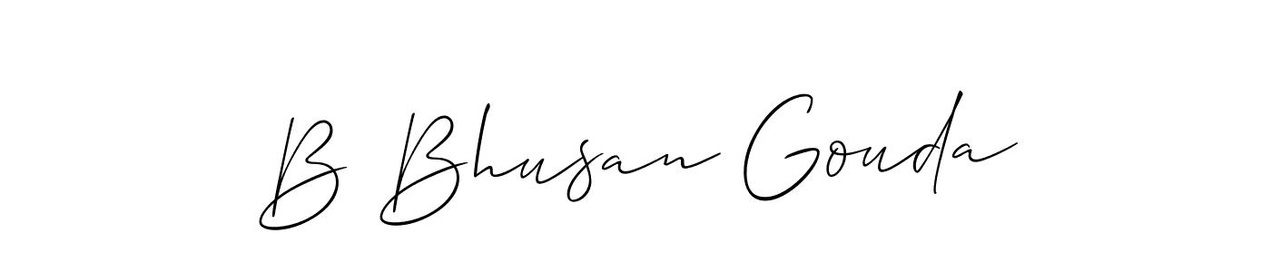 Create a beautiful signature design for name B Bhusan Gouda. With this signature (Allison_Script) fonts, you can make a handwritten signature for free. B Bhusan Gouda signature style 2 images and pictures png