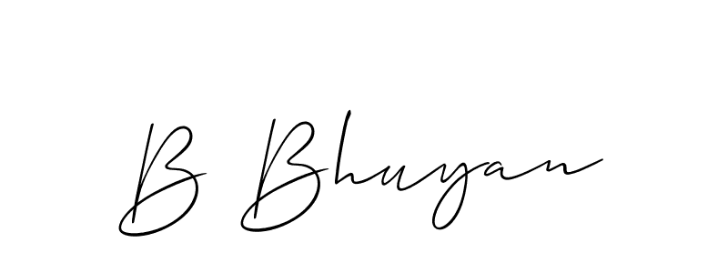 Also You can easily find your signature by using the search form. We will create B Bhuyan name handwritten signature images for you free of cost using Allison_Script sign style. B Bhuyan signature style 2 images and pictures png