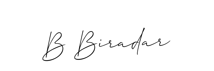 Create a beautiful signature design for name B Biradar. With this signature (Allison_Script) fonts, you can make a handwritten signature for free. B Biradar signature style 2 images and pictures png