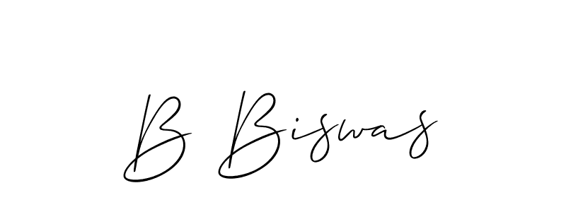 Design your own signature with our free online signature maker. With this signature software, you can create a handwritten (Allison_Script) signature for name B Biswas. B Biswas signature style 2 images and pictures png