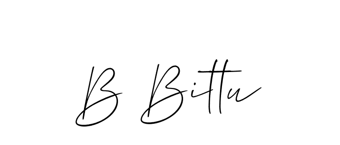 Use a signature maker to create a handwritten signature online. With this signature software, you can design (Allison_Script) your own signature for name B Bittu. B Bittu signature style 2 images and pictures png