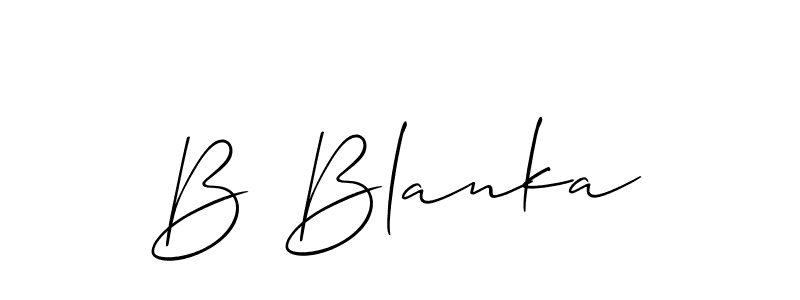 if you are searching for the best signature style for your name B Blanka. so please give up your signature search. here we have designed multiple signature styles  using Allison_Script. B Blanka signature style 2 images and pictures png