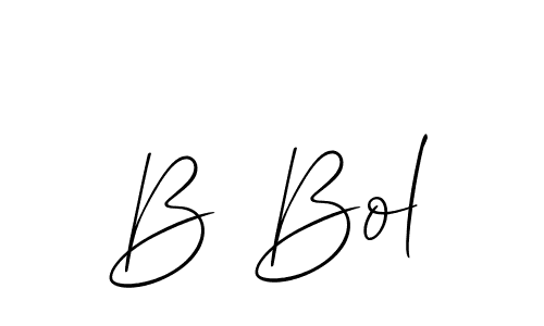 if you are searching for the best signature style for your name B Bol. so please give up your signature search. here we have designed multiple signature styles  using Allison_Script. B Bol signature style 2 images and pictures png