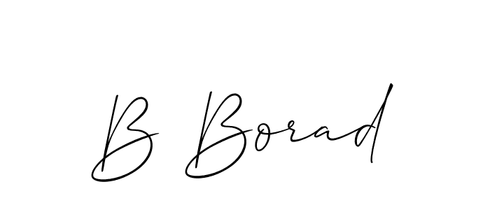 Make a beautiful signature design for name B Borad. With this signature (Allison_Script) style, you can create a handwritten signature for free. B Borad signature style 2 images and pictures png