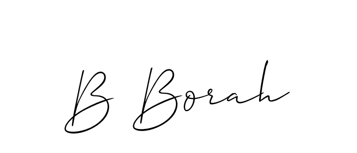 It looks lik you need a new signature style for name B Borah. Design unique handwritten (Allison_Script) signature with our free signature maker in just a few clicks. B Borah signature style 2 images and pictures png