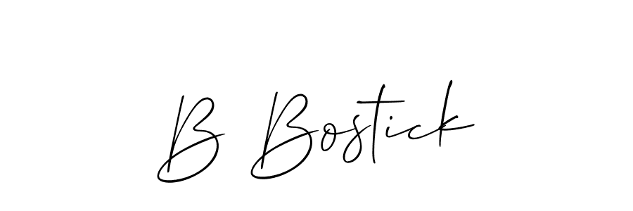 You should practise on your own different ways (Allison_Script) to write your name (B Bostick) in signature. don't let someone else do it for you. B Bostick signature style 2 images and pictures png