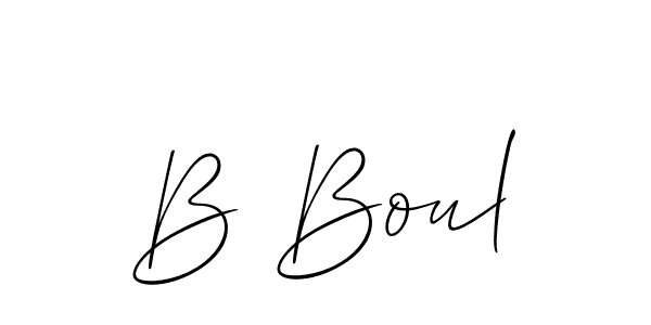 You should practise on your own different ways (Allison_Script) to write your name (B Boul) in signature. don't let someone else do it for you. B Boul signature style 2 images and pictures png