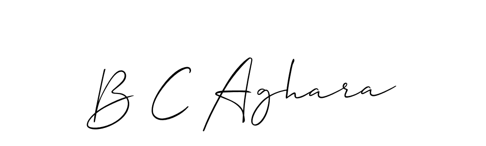 Allison_Script is a professional signature style that is perfect for those who want to add a touch of class to their signature. It is also a great choice for those who want to make their signature more unique. Get B C Aghara name to fancy signature for free. B C Aghara signature style 2 images and pictures png