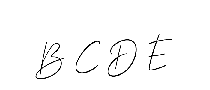 Design your own signature with our free online signature maker. With this signature software, you can create a handwritten (Allison_Script) signature for name B C D E. B C D E signature style 2 images and pictures png