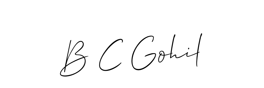How to Draw B C Gohil signature style? Allison_Script is a latest design signature styles for name B C Gohil. B C Gohil signature style 2 images and pictures png