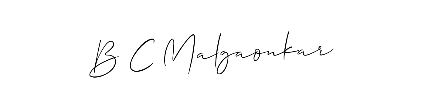 It looks lik you need a new signature style for name B C Malgaonkar. Design unique handwritten (Allison_Script) signature with our free signature maker in just a few clicks. B C Malgaonkar signature style 2 images and pictures png