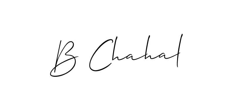 How to make B Chahal signature? Allison_Script is a professional autograph style. Create handwritten signature for B Chahal name. B Chahal signature style 2 images and pictures png