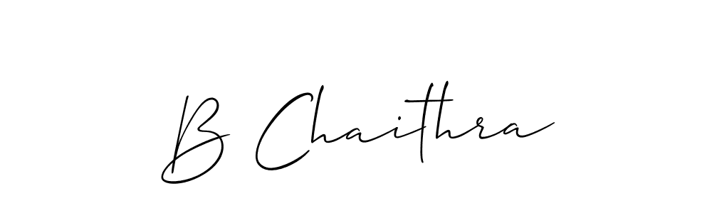 Also we have B Chaithra name is the best signature style. Create professional handwritten signature collection using Allison_Script autograph style. B Chaithra signature style 2 images and pictures png