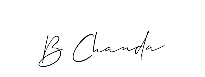 It looks lik you need a new signature style for name B Chanda. Design unique handwritten (Allison_Script) signature with our free signature maker in just a few clicks. B Chanda signature style 2 images and pictures png
