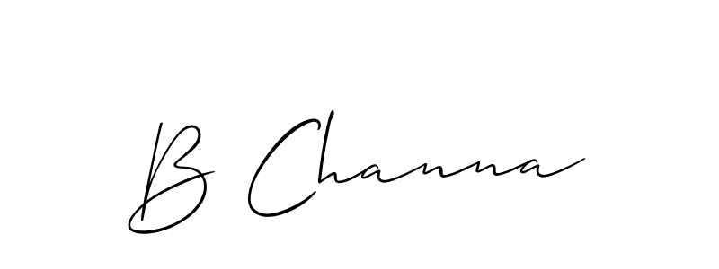 if you are searching for the best signature style for your name B Channa. so please give up your signature search. here we have designed multiple signature styles  using Allison_Script. B Channa signature style 2 images and pictures png