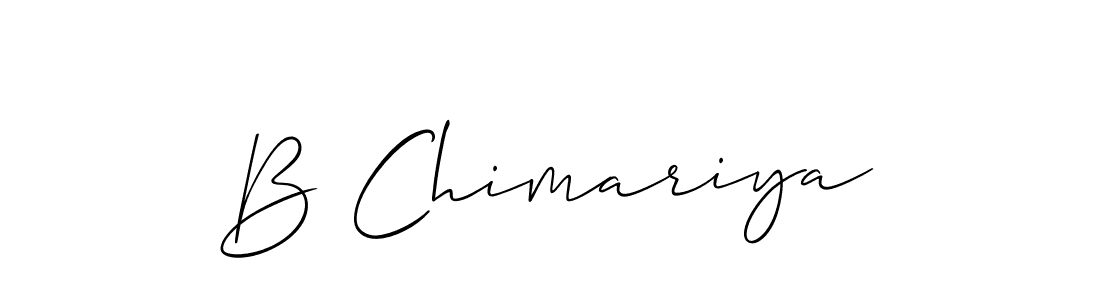 Allison_Script is a professional signature style that is perfect for those who want to add a touch of class to their signature. It is also a great choice for those who want to make their signature more unique. Get B Chimariya name to fancy signature for free. B Chimariya signature style 2 images and pictures png